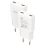 Nanocable Cargador de Pared 2xUSB-C PD 20W Blanco